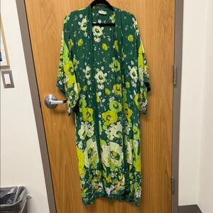 Floral Green Kimono Free People - Vintage-Inspired Kimono Style